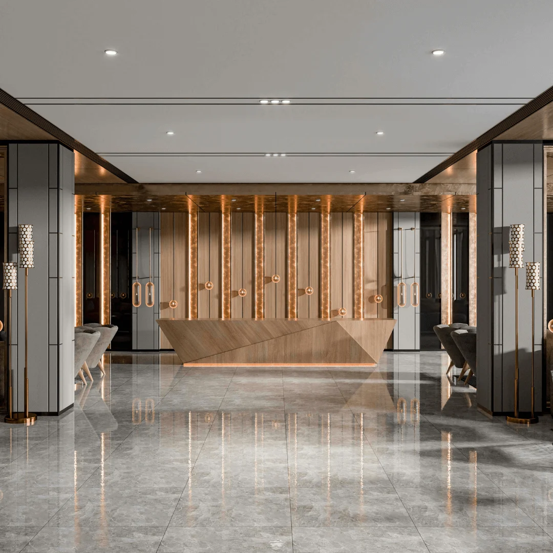 Luxury Interiors with Italian Marble and Gold Accents