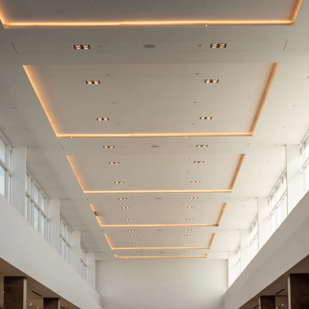 Modern False Ceiling with Cove Lighting and Clean Lines